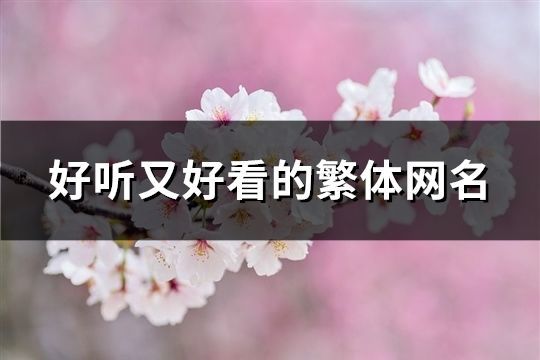 好聽又好看的繁體網名(433個)