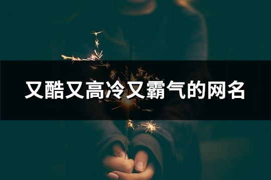 又酷又高冷又霸氣的網名(共38個) 又酷又高冷又霸氣的網名(共38個)