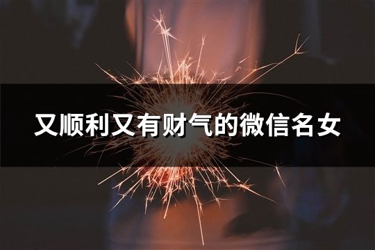 又順利又有財(cái)氣的微信名女(精選37個(gè))