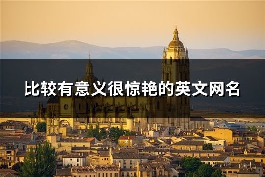 比較有意義很驚艷的英文網名(共116個)