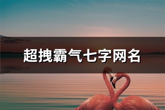 超拽霸氣七字網(wǎng)名(精選678個(gè))
