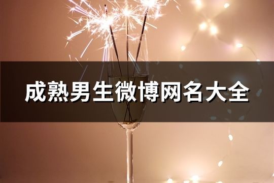 成熟男生微博網(wǎng)名大全(共130個)