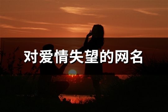 對愛情失望的網名(共207個)