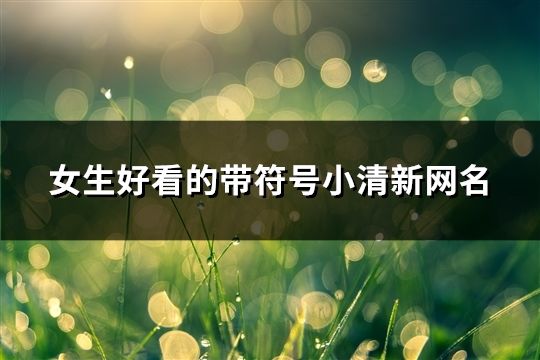 女生好看的帶符號小清新網名(共143個)