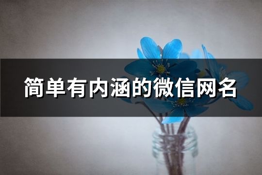 簡單有內涵的微信網名(857個)