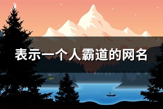 表示一個人霸道的網(wǎng)名(594個)