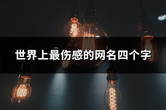世界上最傷感的網名四個字(精選47個)