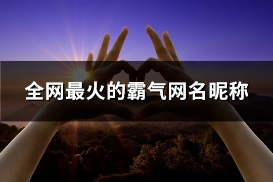 全網最火的霸氣網名昵稱(精選1089個)