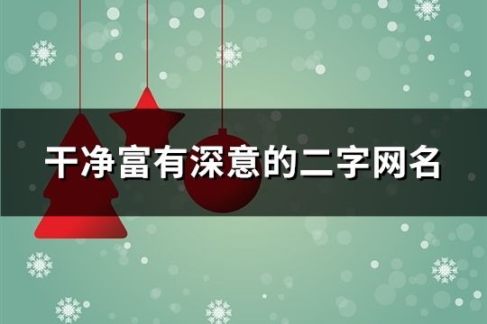干凈富有深意的二字網名(37個)