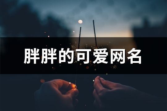 胖胖的可愛網名(共136個)