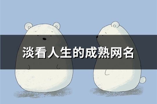 淡看人生的成熟網(wǎng)名(精選734個)