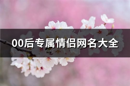 00后專屬情侶網(wǎng)名大全(398個)