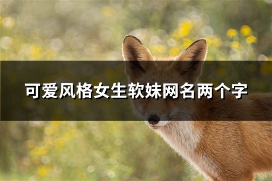 可愛風格女生軟妹網名兩個字(精選35個) 可愛風格女生軟妹網名兩個字(精選35個)