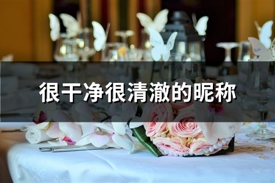 很干凈很清澈的昵稱(精選42個)
