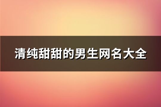 清純甜甜的男生網(wǎng)名大全(精選351個)