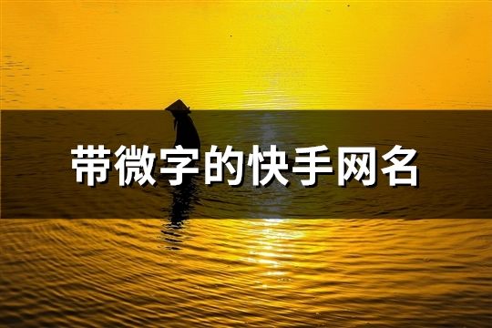 帶微字的快手網(wǎng)名(精選88個)