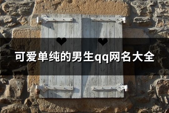 可愛單純的男生qq網名大全(精選557個)