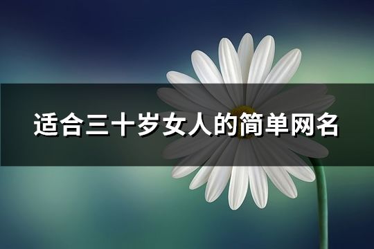適合三十歲女人的簡單網名(精選839個)