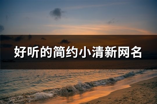 好聽的簡約小清新網名(共441個)