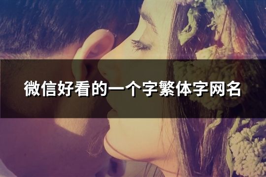 微信好看的一個字繁體字網名(89個)