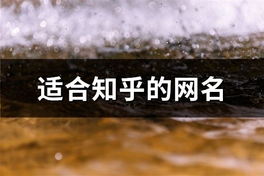適合知乎的網名(423個)