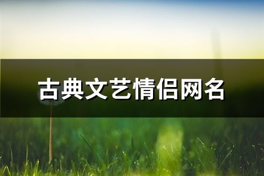 古典文藝情侶網名(196對)