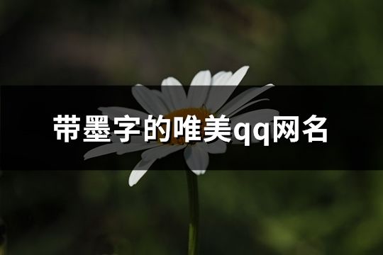 帶墨字的唯美qq網(wǎng)名(129個)