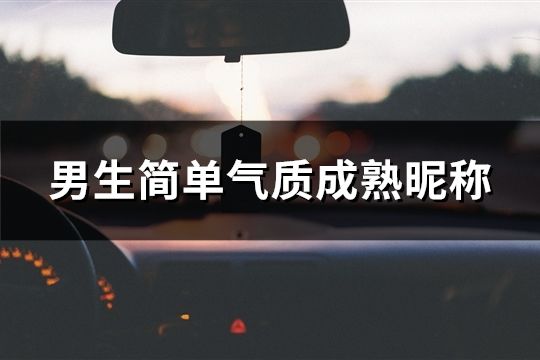 男生簡單氣質成熟昵稱(精選1312個)