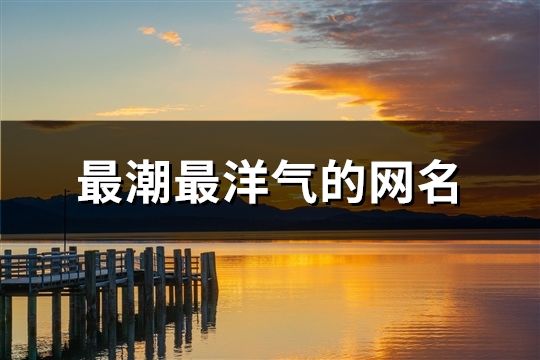 最潮最洋氣的網名(共2019個)