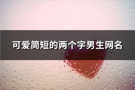 可愛簡短的兩個字男生網(wǎng)名(642個)