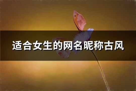 適合女生的網(wǎng)名昵稱(chēng)古風(fēng)(共146個(gè))