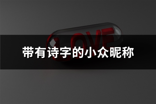 帶有詩字的小眾昵稱(共130個)