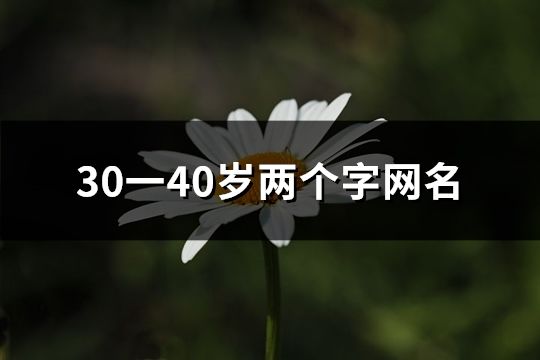 30一40歲兩個字網名(精選418個)