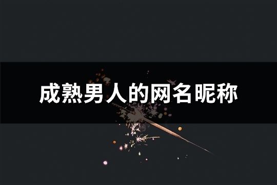 成熟男人的網(wǎng)名昵稱(精選1611個(gè))