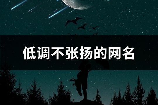 低調不張揚的網名(精選444個)