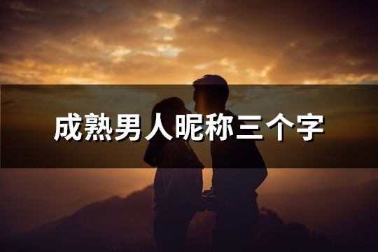 成熟男人昵稱三個字(共78個)