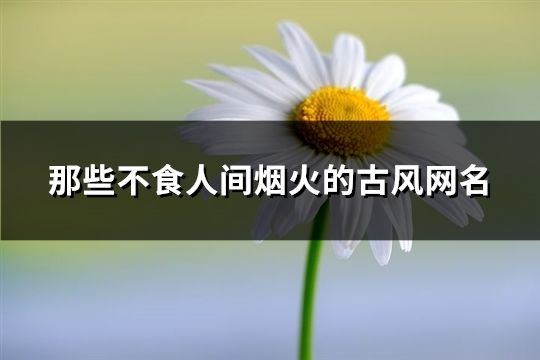 那些不食人間煙火的古風網名(80個)