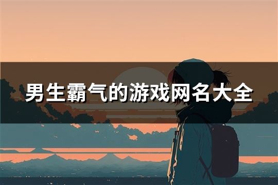 男生霸氣的游戲網名大全(965個)