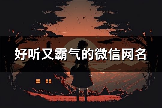 好聽又霸氣的微信網名(共123個)