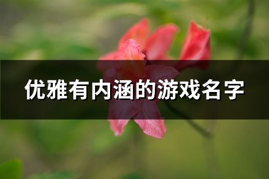 優(yōu)雅有內涵的游戲名字(共99個)