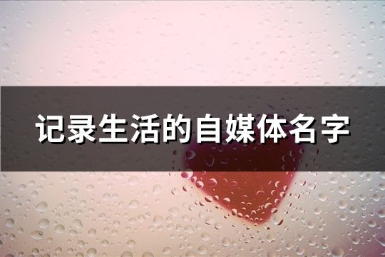 記錄生活的自媒體名字(共124個)