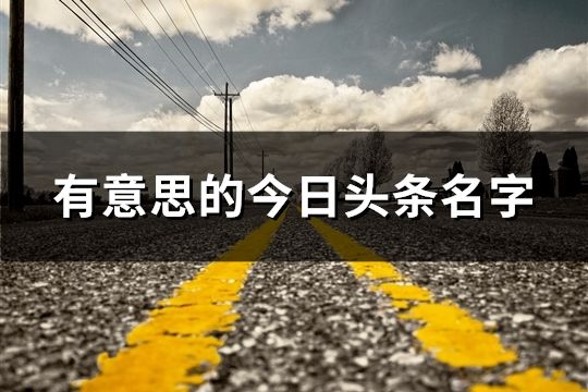 有意思的今日頭條名字(精選94個)