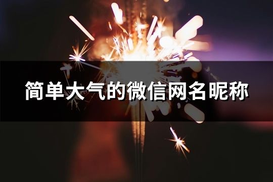 簡(jiǎn)單大氣的微信網(wǎng)名昵稱(共99個(gè))