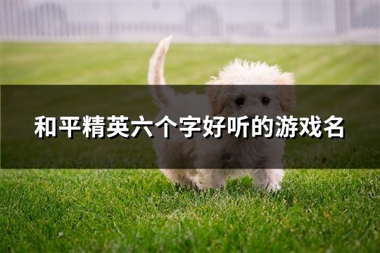 和平精英六個(gè)字好聽的游戲名(精選150個(gè))