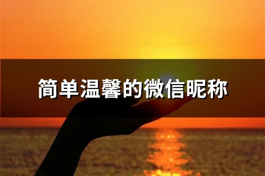 簡單溫馨的微信昵稱(共145個)