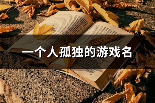 一個人孤獨的游戲名(共83個)