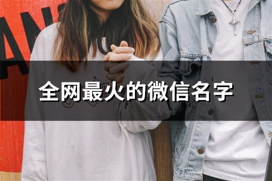 全網(wǎng)最火的微信名字(共105個(gè))